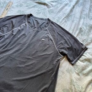 GymShark Shirt Men XXL Grey Crew Stretch Workout Exercise Bodybuilding Adult